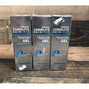 (3) Gillette Complete Skincare Skin Soothing After Shave Gel Fragrance-Free 3.4